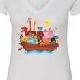 thumbnail image 4 of Inktastic Animal Ark Bible Story Christian Women's V-Neck T-Shirt, 4 of 5