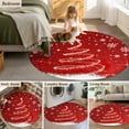 thumbnail image 5 of Round Rugs 6 Ft, Red Christmas Non Slip Area Rugs for Kitchen Bedroom Entryway, Snowflake Xmas Tree Ball Winter Modern Abstract Art Washable Carpet Runner Rug Floor Mats for Bedroom Home Decor, 5 of 9