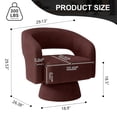 thumbnail image 3 of CRERIYO 360° Swivel Barrel Accent Chair Set of 1, Oversized Soft Chenille Armchair for Living Room and Bedroom, Red, 3 of 14