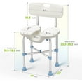 OasisSpace Shower Chair with Back 300lbs, Upgraded UShaped Shower Seat