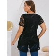 thumbnail image 3 of Blusa Plisada de Encaje de Talla Grande Rosegal  Blusas Tallas Grandes, 3 of 5