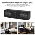 thumbnail image 7 of TV Stand for 75 Inch TV, Entertainment Center with Storage Cabinets and 3 Drawers, Media Console Cabinet with Adjustable Shelves and Glass Doors for Living Room, Black, 7 of 7