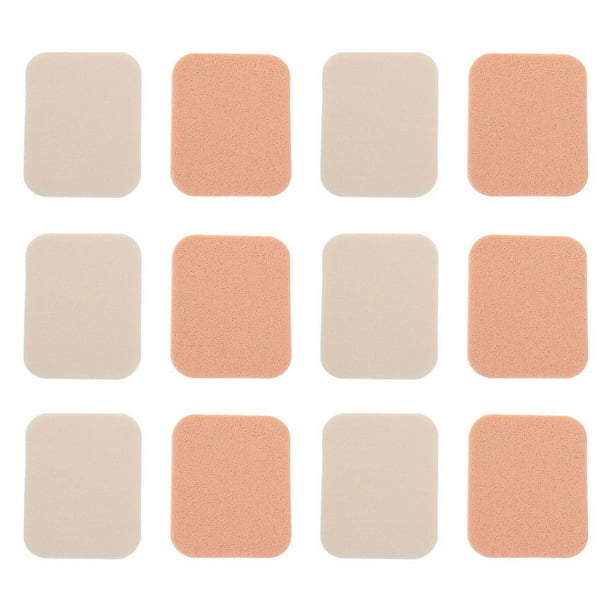 12pcs Comfortable White & Skin Tone Cosmetic Sponges for Wet/Dry Makeup Application, Easy to Clean, Ideal for Foundation & Powder