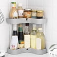 thumbnail image 3 of Double-Layer Corner Storage Shelf Rack Organizer for Bathroom and Kitchen, 3 of 8