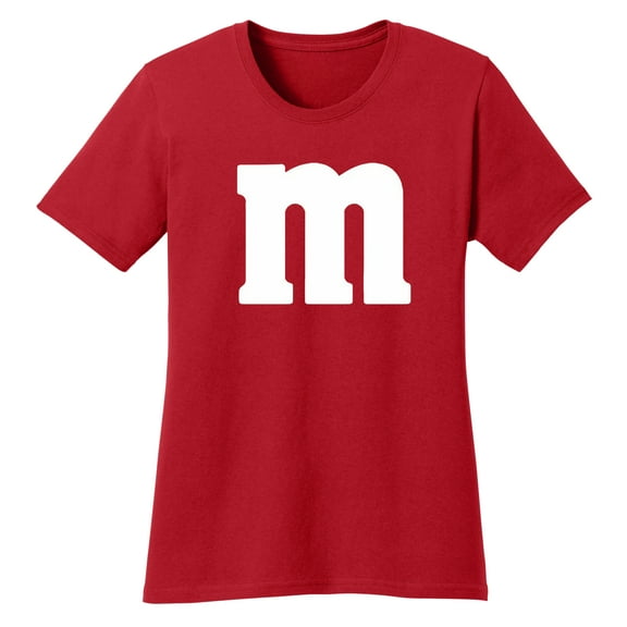 Halloween Candy Costume M T-Shirt for Womens - Colorful Cosplay Party Tee with Bold Letter Graphic, Red Small