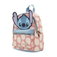 thumbnail image 3 of Disney Stitch Applique Character Head Pink Dress Pattern 10.6" Mini Backpack, 3 of 7
