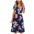 thumbnail image 1 of PENGXIANG Femmes Manches Courtes Casual Imprimé Floral Plage Maxi Robe en Vrac, 1 of 2
