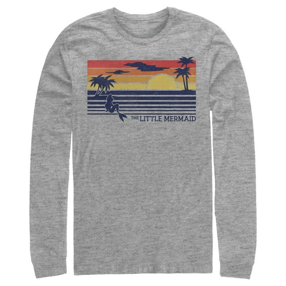 Men's The Little Mermaid Striped Sunset Long Sleeve Shirt