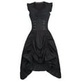thumbnail image 1 of UPPADA Liquidation Robe Corset Plissée pour Femmes Robe de Bal Vintage Robes Sans Manches Robes de Vacances Coupe Évasée Robes d'Invitée de Mariage Robe Formelle Vintage Robe de cocktail Noir et Blanc, 1 of 8