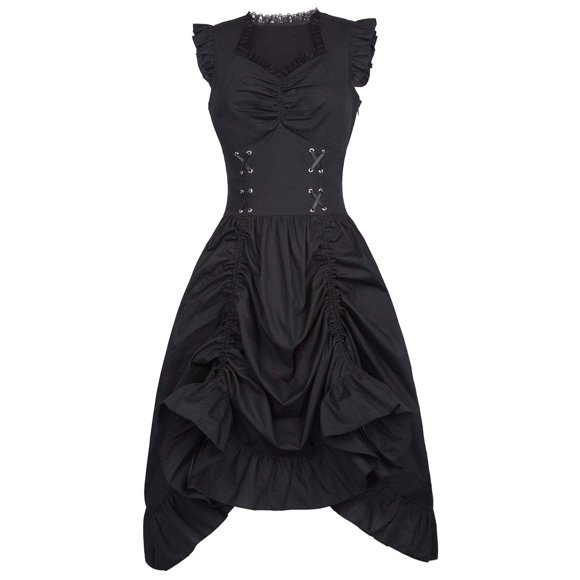 Aqestyerly Womens Tops Winter Women's Medieval Retro Punk Dress Retro Ball Dress Dress Plus Size