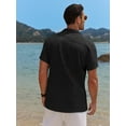 thumbnail image 5 of Coshow Men's Short Sleeve Shirts Button Down Casual Shirt Fashion Textured Summer Beach Top, 5 of 5
