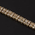 thumbnail image 2 of 7.25 CTS 925 Sterling Silver Gold Plated Natural Rose Cut Champagne Diamond Tennis Bracelet for Women Size 8 Inch, 2 of 5