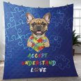 thumbnail image 4 of Autism Awareness French Bulldog Accept Understand Love Quilt Blanket Dog Lover Gifts Cozy Comforter Throw Blanket - 12003, 4 of 5
