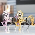thumbnail image 3 of 3D Metal Puzzle for Adults & Teens, 100PCS DIY Mechanical Zodiac Horse Aluminum & Copper Assembly Kit, Creative Desktop Ornament Gift for Enthusiast (Pink), 3 of 4