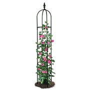 JP OUTDOOR 64.2''H Rustproof Steel Garden Obelisk Trellis for Climbing Plants, Black