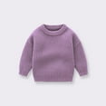 thumbnail image 4 of 2023 New Baby Sweaters Autumn Winter Solid Color Knitted Sweater for Baby Toddler Loose Round Neck Kids Outwear Baby Clothes, 4 of 6