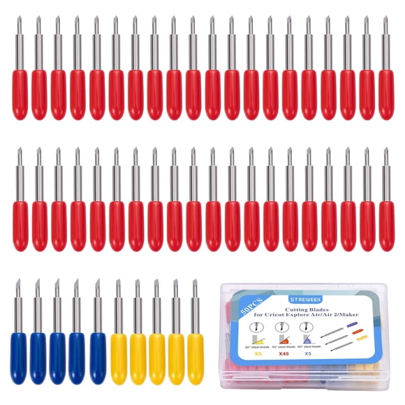 50 cuchillas de punta fina STREWEEK para Cricut Maker 3
