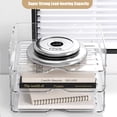 thumbnail image 5 of Clear Stackable Paper Trays 4 Pack, Desktop Racks with 4 File Bags, PET Clear Desk Letter Tray Set, Stackable Desk Organizer for Books, Magazines, Folders, A4 Size File Paper, Notes, Pens -Clear, 5 of 7