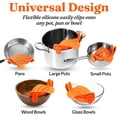 thumbnail image 3 of Colador de ollas y colador de pasta Snap N Strain: colador de silicona ajustable con clip para ollas, sartenes y tazones, color naranja, 3 of 4