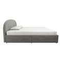 Mr. Kate Moon Upholstered Bed with Storage, King Size Frame, Light Gray
