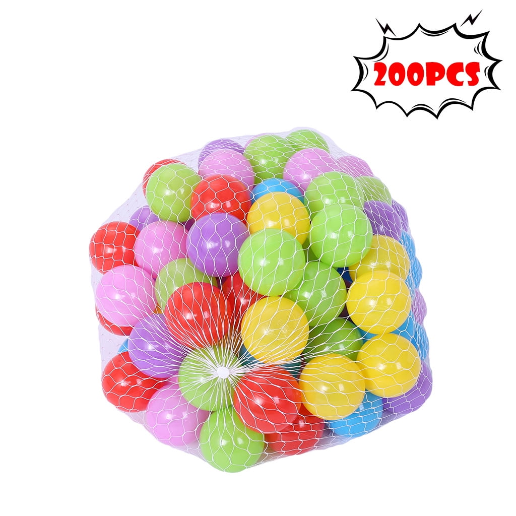 200pcs Plastic Ball Pit Balls Crush Proof Ocean Ball Toy Games with Bag for Kids