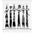 thumbnail image 3 of Ambesonne African Shower Curtain, Women Jugs Dress, 69"Wx70"L, Black and White, 3 of 3