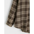 thumbnail image 4 of Women's Plaid Long Sleeve Button Down Wool Blend Shirt Jacket Blouse, 4 of 4