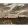 thumbnail image 2 of Paul Baum 18x15 Black Ornate Wood Framed Double Matted Museum Art Print Titled - In the Evening Mood After the Rain on the Way to Niedergrunstedt (1884), 2 of 5