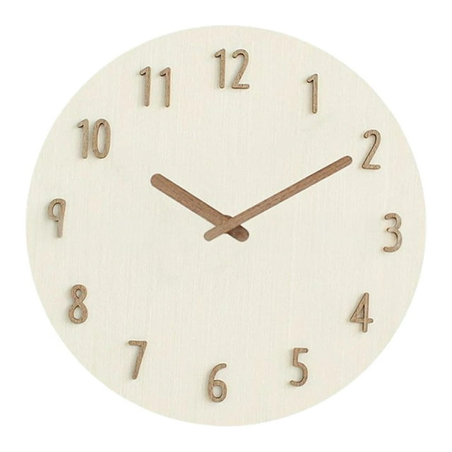 Reloj de pared colgante redondo de 12 pulgadas, regalo minimalista, movimiento silencioso para Blanco