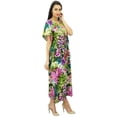 thumbnail image 2 of Bimba Exclusive Rayon Maxi Kaftan Chic Coverup Dress Drawstring Waist Night Wear, 2 of 8
