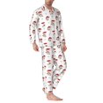 thumbnail image 2 of Fotbe Different Mushrooms Pijama de Hombre con Estampado de Manga Larga, Conjunto de 2 Piezas, Ropa de Dormir Suave y Cómoda con Bolsillos-Medium, 2 of 7