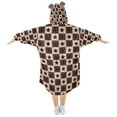 thumbnail image 2 of FORMRS Wearable Blanket Hoodie with Sleeves for Kids Cozy Flannel Sweatshirt, Checkered Stars Pattern, 2 of 7