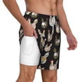 thumbnail image 3 of Picia Flowe Rooster pattern Mens Swim Trunks with Compression Liner Stretch Beach Shorts Quick Dry with Zipper Pockets No-Chafing Board Shorts-XX-Large, 3 of 9