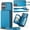 Blue, variant on Elehold PU Leather Zipper Pocket Wallet Case for iPhone 16 Plus RFID Blocking Card Holders Large Capacity Anti-Scratch Detachable Handstrap Shockproof Case, Rosegold
