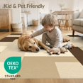 thumbnail image 4 of ODIKA 8'x10' Washable Area Rug Beige Abstract Interlocking Shapes Neutral Blocks Brushstroke Large Flowing for King Size Bedroom Under Bed, Master Suite, Non-Shedding, Easy Care, 4 of 7