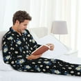 thumbnail image 5 of KLL Daisies Flowers Sleepwear Mens Flannel Pajamas,Long Cotton Pj Set, 5 of 7