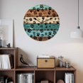 thumbnail image 3 of Wall Clock 14 inch Dog Paw Print Battery Operated Clocks Silent Non-Ticking Wallclock Animal Teal Blue Wood Grain Round Decorative Wall Clocks for Home Office School, 3 of 8
