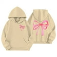 thumbnail image 4 of MUXiin Hoodies for Girls Bow Trendy Letter Print Hooded Sweatshirt Preppy Back To School Casual School Clothes for Girls with Pockets, 4 of 4