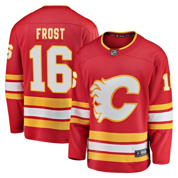 Men's Fanatics Morgan Frost Red Calgary Flames Home Breakaway Jersey
