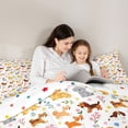 thumbnail image 4 of Feelyou Cartoon Dachshund Bedding Comforter Set 7pcs, Kawaii Dog Animal Full Bedding Set, 4 of 8