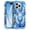 Light Blue, variant on Meshine Phone Case for iPhone 16 Pro,Butterfly Glow in The Dark Three Layer Heavy Duty Shockproof Full Body Protection Hard Plastic Bumper+Soft Silicone Protective Case,Deep Purple