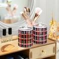 thumbnail image 3 of Yayeee 2 Pack Qtip Holder Bathroom Cotton Swab Canister with Lid Clear Dispenser Set, Red Teal Stripes, 3 of 6