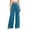 Dark Blue, variant on High Waist Wide Leg Pants for Women Flat Front Stretch Lightweight Expandable Waist Trousers with Pockets Light Blue M