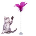 thumbnail image 1 of Cat Teaser Suction Cup Spring Faux Feather Cat Toy Cat Teaser Wand with Bell, 1 of 6