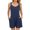 Navy, variant on Women's Sleeveless V Neck Adjustable Strap Romper with Pockets Casual Summer