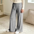 thumbnail image 5 of Asgosdo Wide Leg Pants for Teen Girls High Elastic Waisted Striped Baggy Casual Soft Fall Lounge Pants Size 4-16Y, 5 of 6