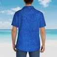 thumbnail image 6 of Xecao Blue Glitter print Hawaiian shirt - a stylish short-sleeve button-down for men, perfect for casual beach and tropical outings., 6 of 9