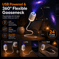 thumbnail image 3 of HD Smart Dynamic 5D Holographic Night Light Projector, Galaxy Projector Night Light with 24 Films, USB Plug and Play Star Projector with 360° Flexible Gooseneck for Bedroom Ceiling, 3 of 6