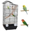 Renwick Roof Top Large Parrot Lovebird Parrotlets Pet Bird Cage with Toys, Black