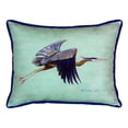 thumbnail image 3 of Betsy Drake ZP327C Flying Blue Heron - Teal Indoor & Outdoor Throw Pillow- 20 x 24 in., 3 of 4